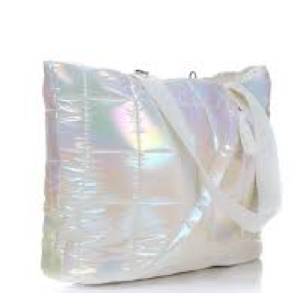 Iridescent White Tote Bag nwt